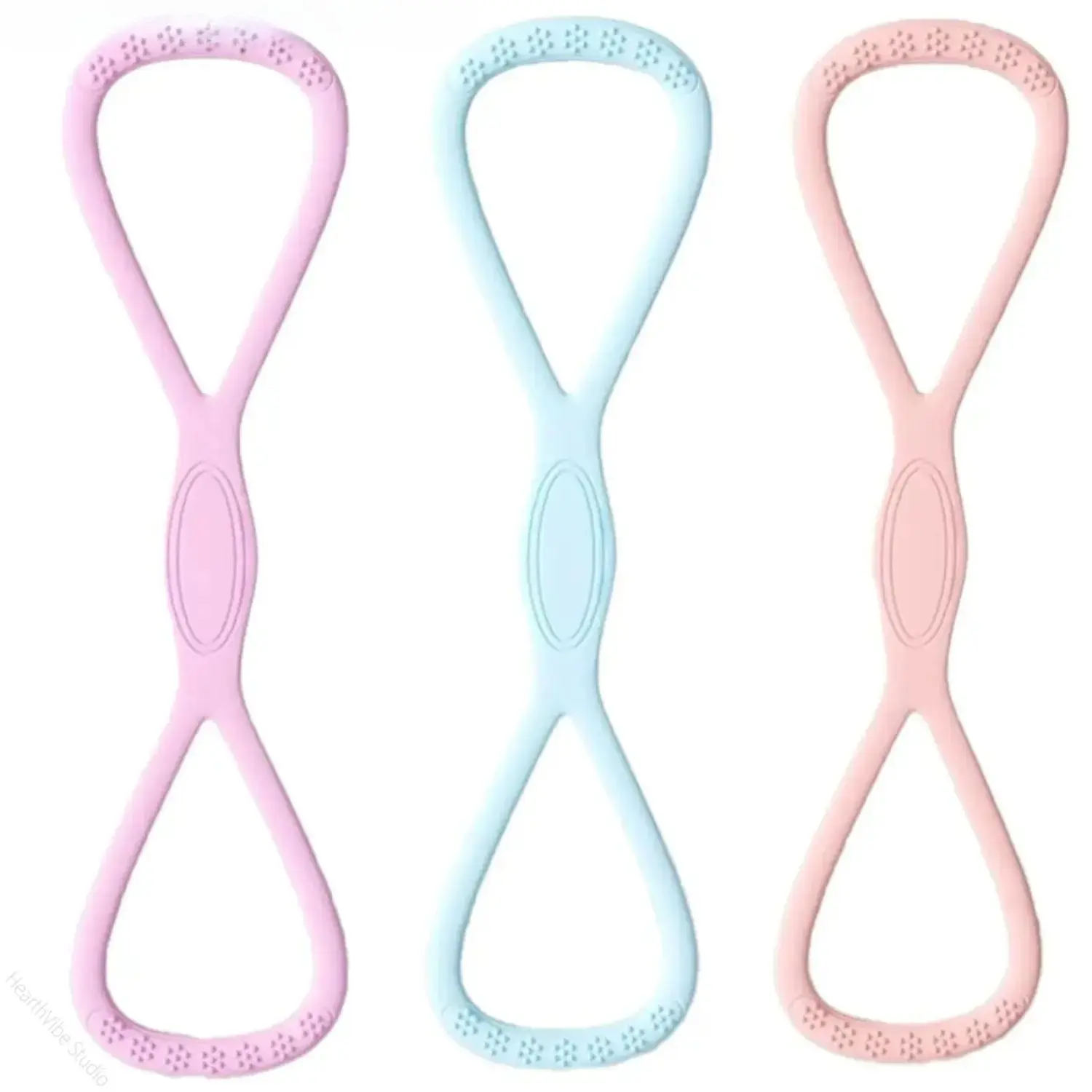 Figure 8 Resistance Band for Workout, 35LB Soft Silicone Yoga Exercise Band with Quick Rebound Design, Full Body Training Equipment for Pilates, Stretching, Home Gym, Arms, Legs and Shoulder Exercises