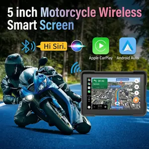 5-Inch Motorcycle Wireless Carplay Smart Navigation Screen, Ip65 Waterproof, Phone Connectivity, Voice Control, Optional Tire Pressure Monitoring