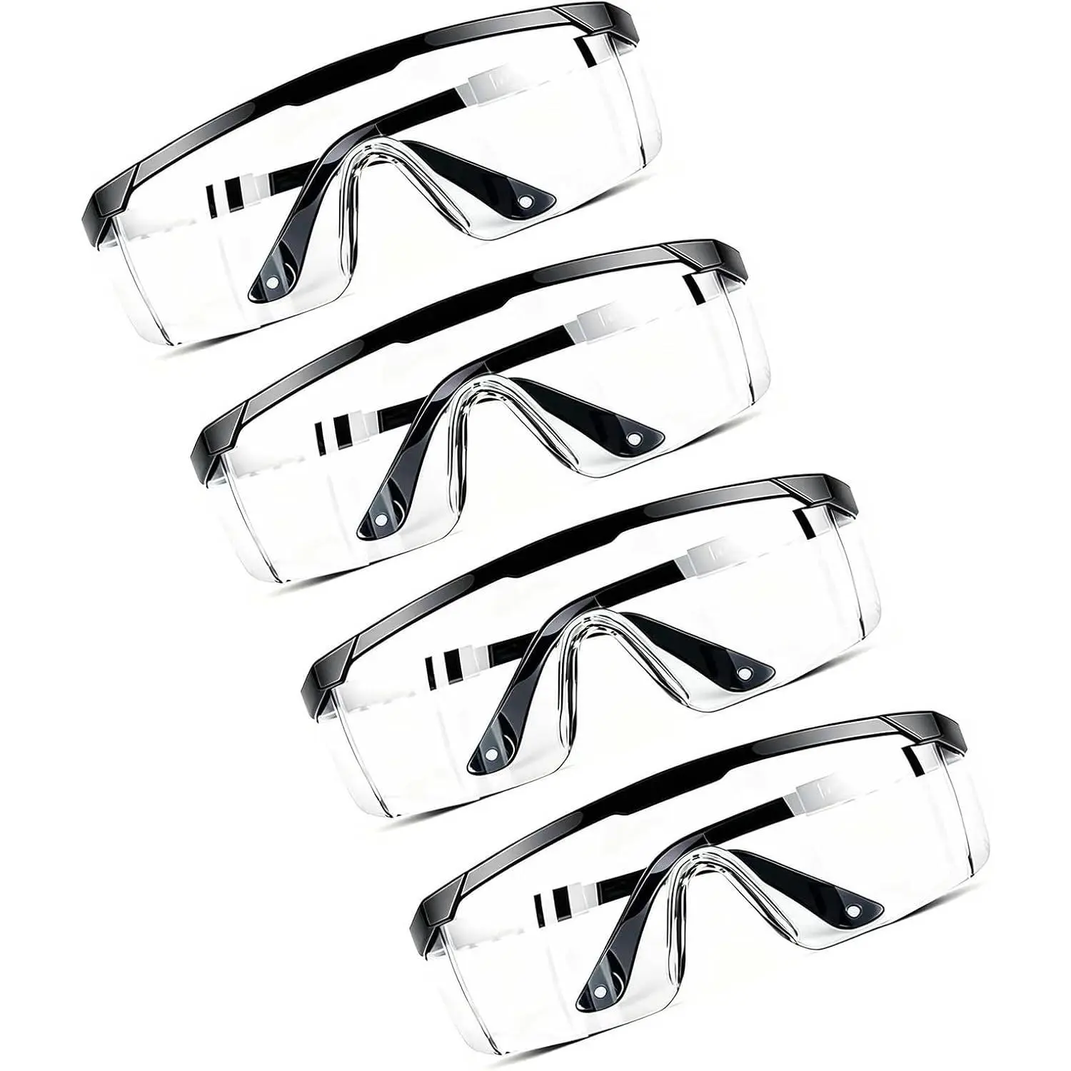Safety Glasses Clear Anti-Fog, Over Glasses Protective Eyewear with Side Protection for Work, Lab & Construction