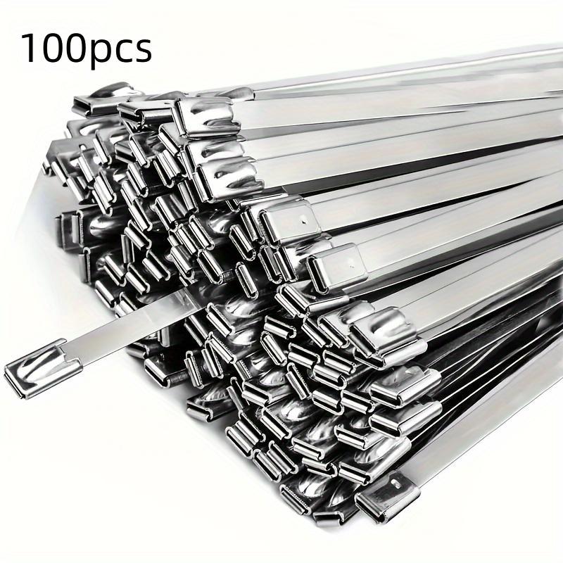 Stainless Steel Cable Ties, 100pcs/set Rust-resistant Multi-purpose Cable Ties for Machinery, Vehicles, Exhaust Wrap, Farms, Pipes & Outdoor Fences Wire Garden Stainless Steel Cable Ties, 100pcs/set Rust-resistant Multi-purpose Cable Ties for Machinery, Vehicles, Exhaust Wrap, Farms, Pipes & Outdoor Fences Wire Garden