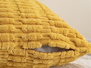 Pack of 2 Corduroy Decorative Throw Pillow Covers 18x18 InchSoft Boho Striped Pillow Covers Farmhouse Home for Sofa Living Room Couch Bed(Sage Green)