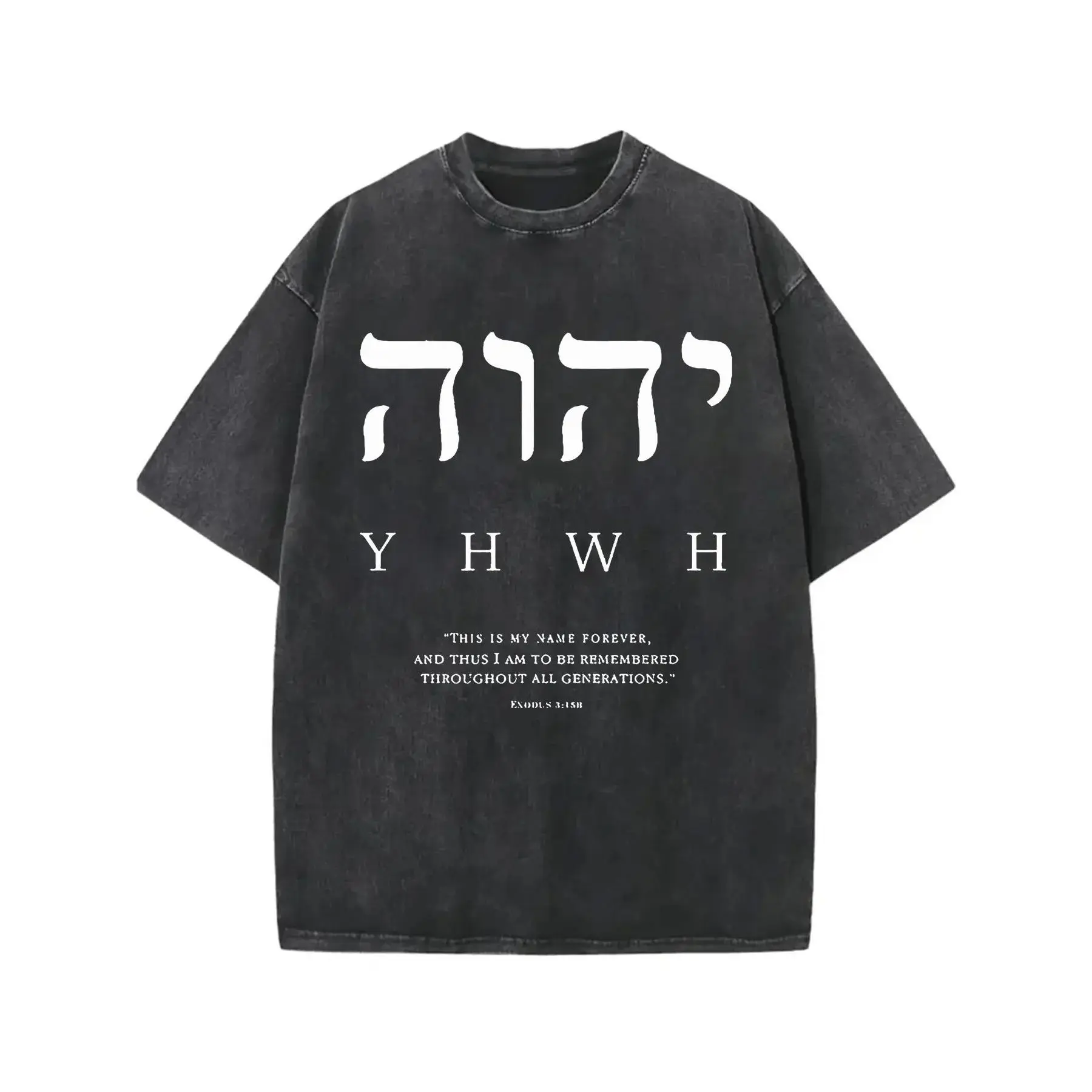 Men's Retro Distressed Streetwear T-Shirt with Funny Monogram Graphic Print, Short Sleeve Crew Neck Top for Casual Summer Parties, Shortsleeve, Tshirt, Distressed Look, All Seasons, Machine Wash, Fitted Cut, Medium Length, Multi-Function, Black