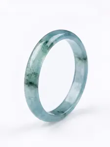 3mm Thin Jade Style Stackable Blue Green Natural Stone Band Fengshui Lucky Ring for Women, 1pc Real Gemstone Wedding Band, Hypoallergenic Delicate Jewelry, Ideal Good Luck Gift for Her, US Size 4-12