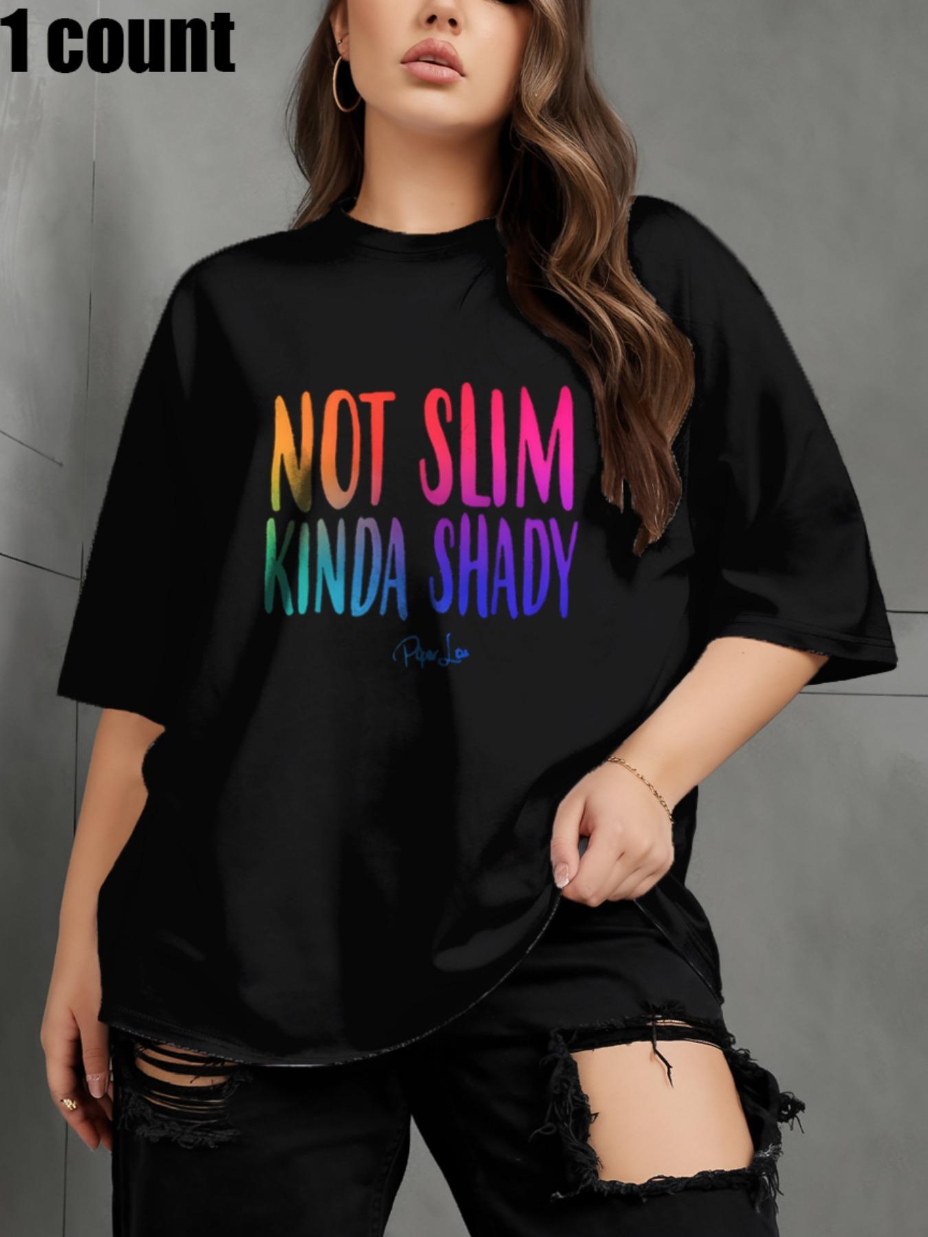 【Plus Size】 Letter Print Round Neck Tee, Casual Short Sleeve Crew Neck T-Shirt for Daily Wear, Women Clothing for All Seasons