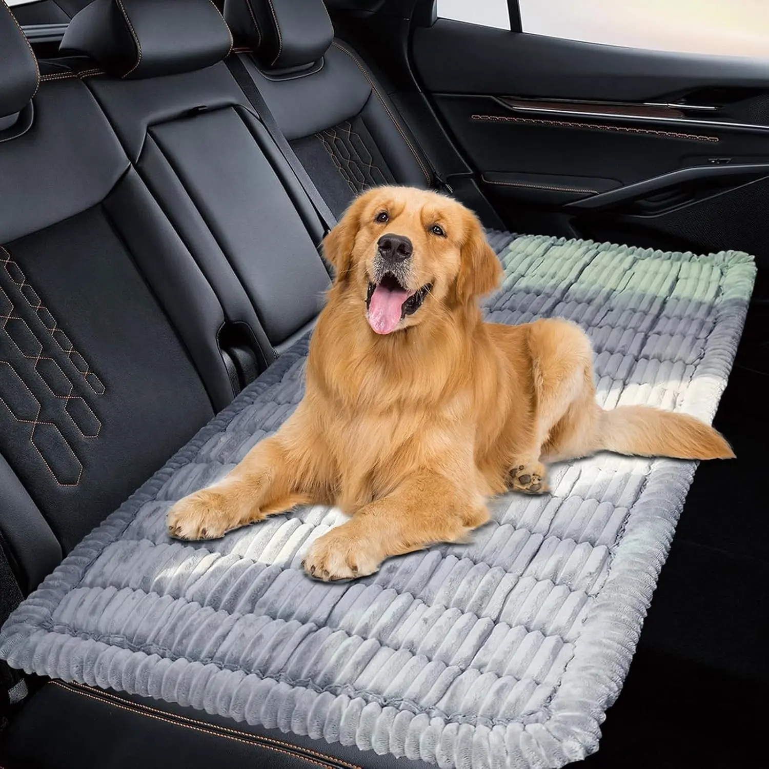 Non-Slip Car Back Seat Dog Bed for Backseat Extenders – Soft Machine Washable Pet Car Seat Cover Mat for SUVs Trucks Sedans, Travel Dog Blanket (51" x 23.5")Gift