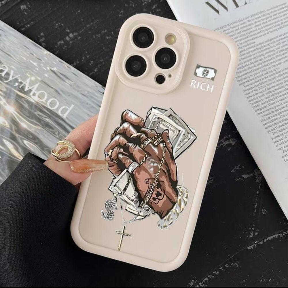 Hip Hop Money Rich Phone Case for iPhone 17 Pro Max 16 E 15 14 Plus 13 12 11 Pro Max & Samsung S21S22 S23 S24 S25 S26 Ultra Plus, Aesthetic Matte Shockproof Protective Case for Men, Perfect Gift