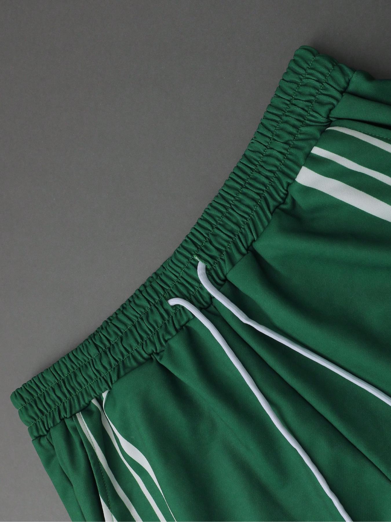 Men's Letter & Star Print Tee & Striped Trim Pants Pyjama Two-piece Set, Men's Sleepwear for Summer