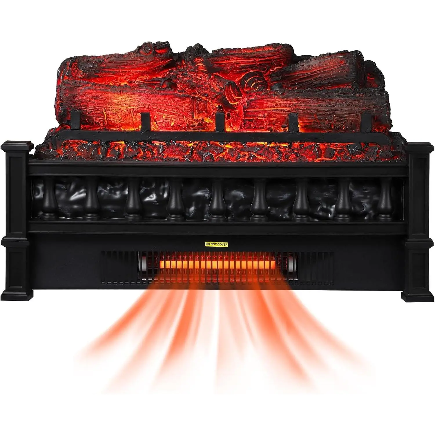 20-inch electric fireplace, fireplace log heater with realistic faux logs, 1500 W farmhouse-style winter heater, freestanding corner fireplace for small rooms,