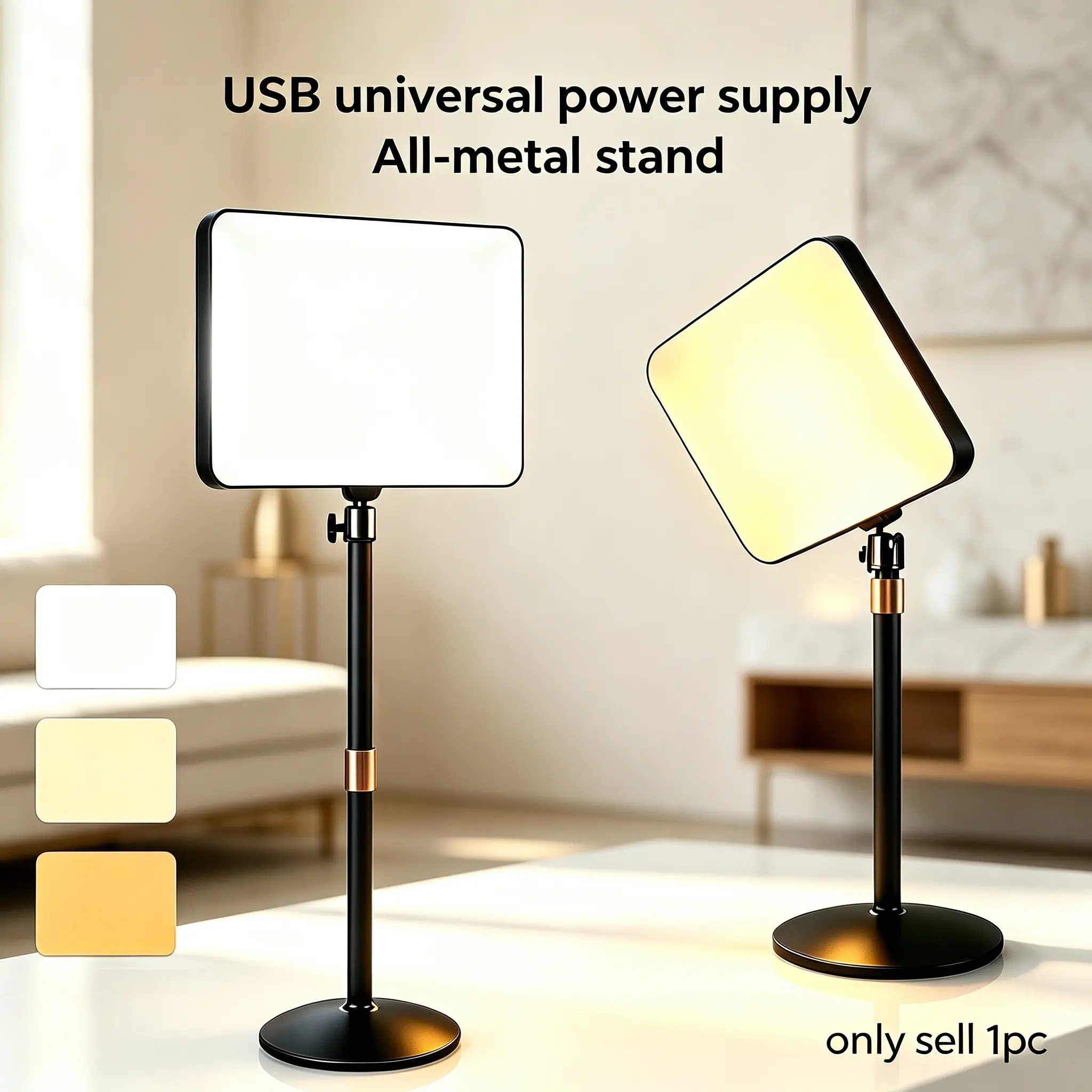 USB Powered Floor-Standing Softbox Light, Full Metal Adjustable Stand, Cri95 High Color Rendition, Ideal for Live Streaming and Still Photography, Photography Lights