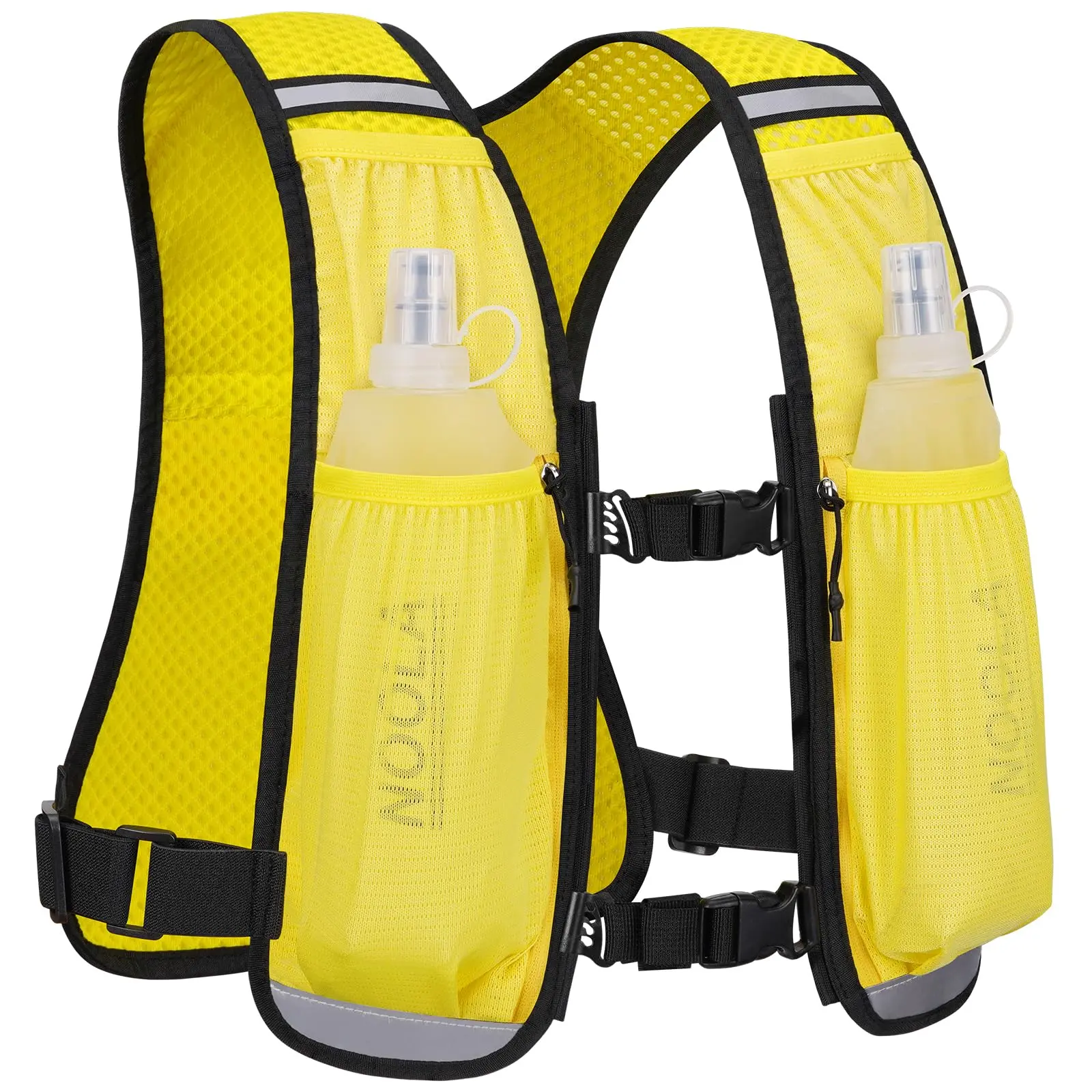 NOOLA Lightweight Hydration Running Vest for Men Women, Adjustable-Strap Water Backpack with Dual 500ml Soft Flasks