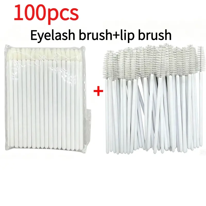 100pcs eyelash extension special brush eyelash removal brush lip line cotton combination beauty and makeup tool