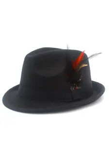 Vintage Jazz Style Floppy Hat, Luxe Feather Decoration, Perfect for Music Parties, Gatherings, Birthday Celebrations, Banquets