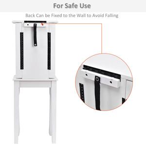 Karl home Jewelry Cabinet Armoire Chest with 4 Drawers, Flip Top Mirror, Top Storage Compartments, 2 Side Doors with 8 Necklace Hooks, 2 Shelves, White Standing Jewelry Organizer Box for Girls Gift Karl home Jewelry Cabinet Armoire Chest with 4 Drawers, Flip Top Mirror, Top Storage Compartments, 2 Side Doors with 8 Necklace Hooks, 2 Shelves, White Standing Jewelry Organizer Box for Girls Gift