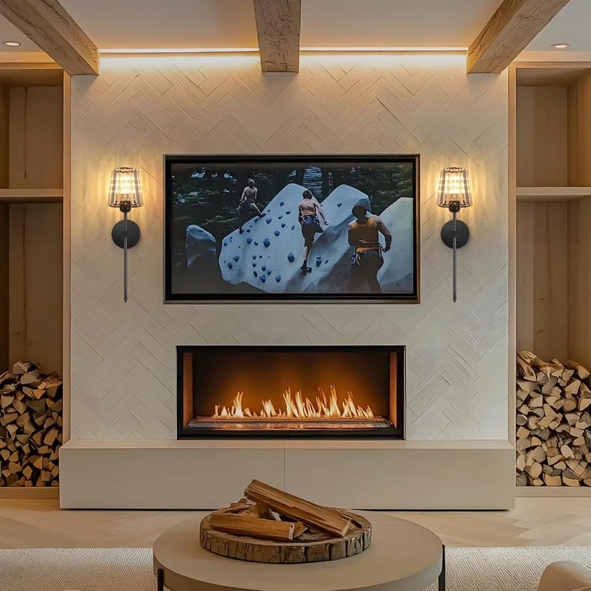 Crystal Wall Lamp, 2P Wireless USB Charging Wall Lamp, Touch and Remote Control, RGB Dimmable Adjustable Lights For Various Scenarios, For Bedroom, Living Room, Restaurant, Study, Hotel, Indoor Decorative Atmospheric Lighting Fixture