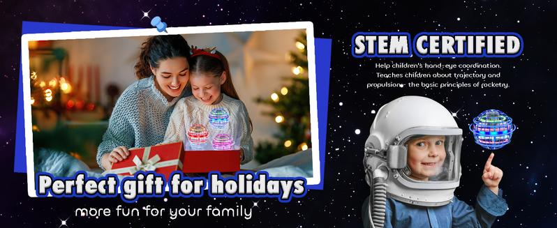 2026 Ultimate Hover Orb Spinner – Auto-Return Boomerang Drone | Galactic Globe with LED Lights | Backyard Party & Christmas Present – Boys Girls 8-14!