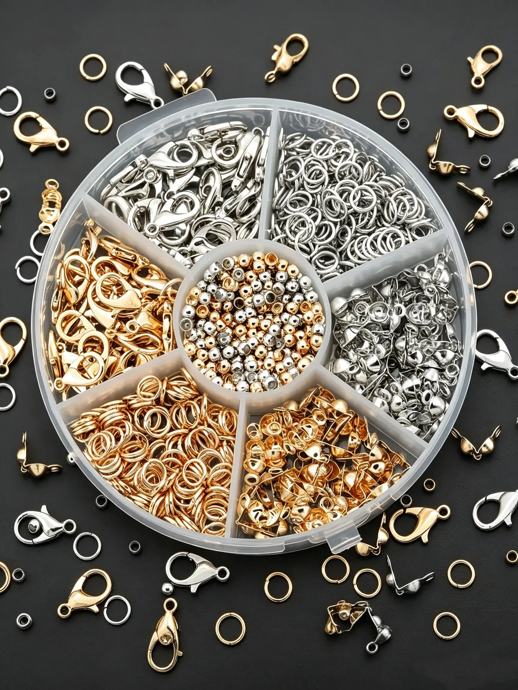 360pcs DIY Jewelry Making Kit, Beading Supplies, Includes Lobster Clasps, Spacer Beads, Jump Rings, Buckles, Ideal for Bracelets, Necklaces, Crafts