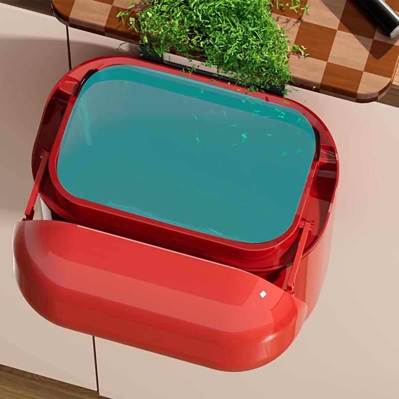 Wall Mounted Trash Can with Dual Lid - Under Sink Hanging Bin, Odor-Control Kitchen Waste Basket, Easy Install, Cute Design