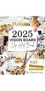 Money and Business Vision Board Clip Art Book: A Collection of Inspiring Images, Quotes & Affirmations for Dreamers to Visualize and Manifest Wealth, Abundance, Financial Success & Prosperity