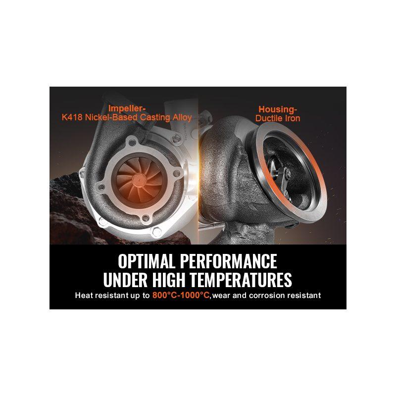 VEVOR Turbo Turbocharger with Gasket Kit, Turbo Charger Replacement for Car Engines, Compatible with 2.5L-6.0L Engine Displacements, Heat Resistance Engine Turbocharger with K418 Alloy Impeller