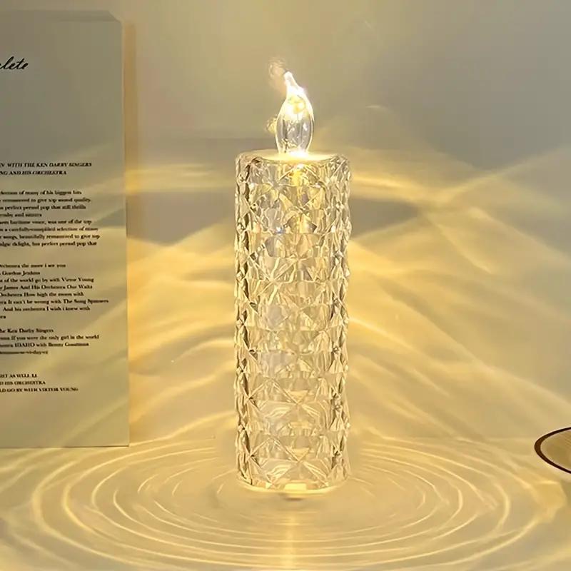 LED Flameless Candle Light, Battery Required Artificial Crystal Candle Light, LED Candle Lamp, Decorative LED Light for Home Party, Wedding, Birthday, Festival
