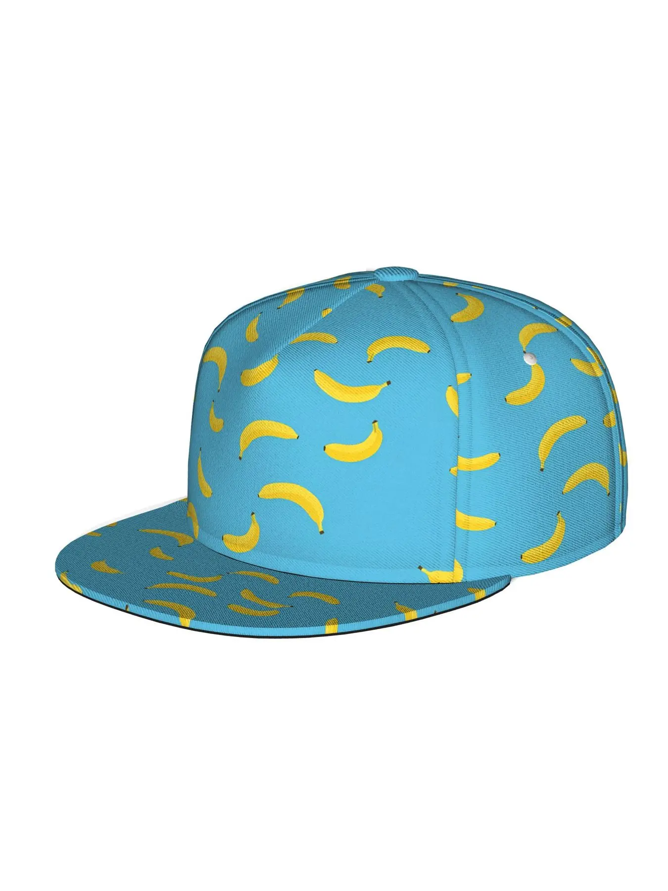Bananas pattern on blue background, Unisex baseball cap, adjustable back buckle trucker cap, party baseball cap, punk-style sun hat, suitable for skateboarding, dancing and outdoor sports, all year round.