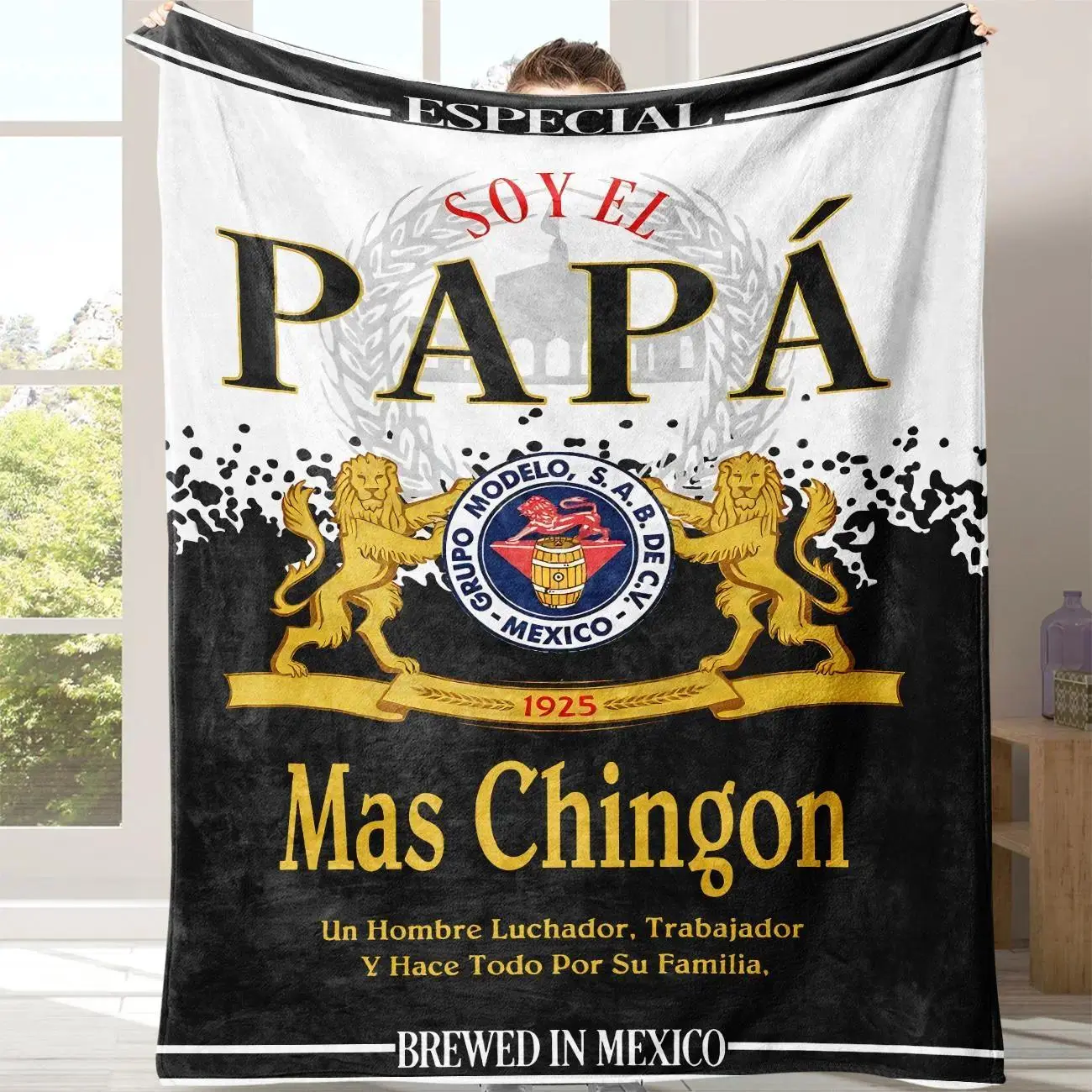 Papa Letter Print Soft Throw Blanket, Cozy Warm Flannel Blanket for Bed Sofa Couch, Lightweight Air Conditioner Nap Blanket, Home Office Travel Camping Essential, Father’s Day Gift, Birthday Holiday Present for Dad Grandpa