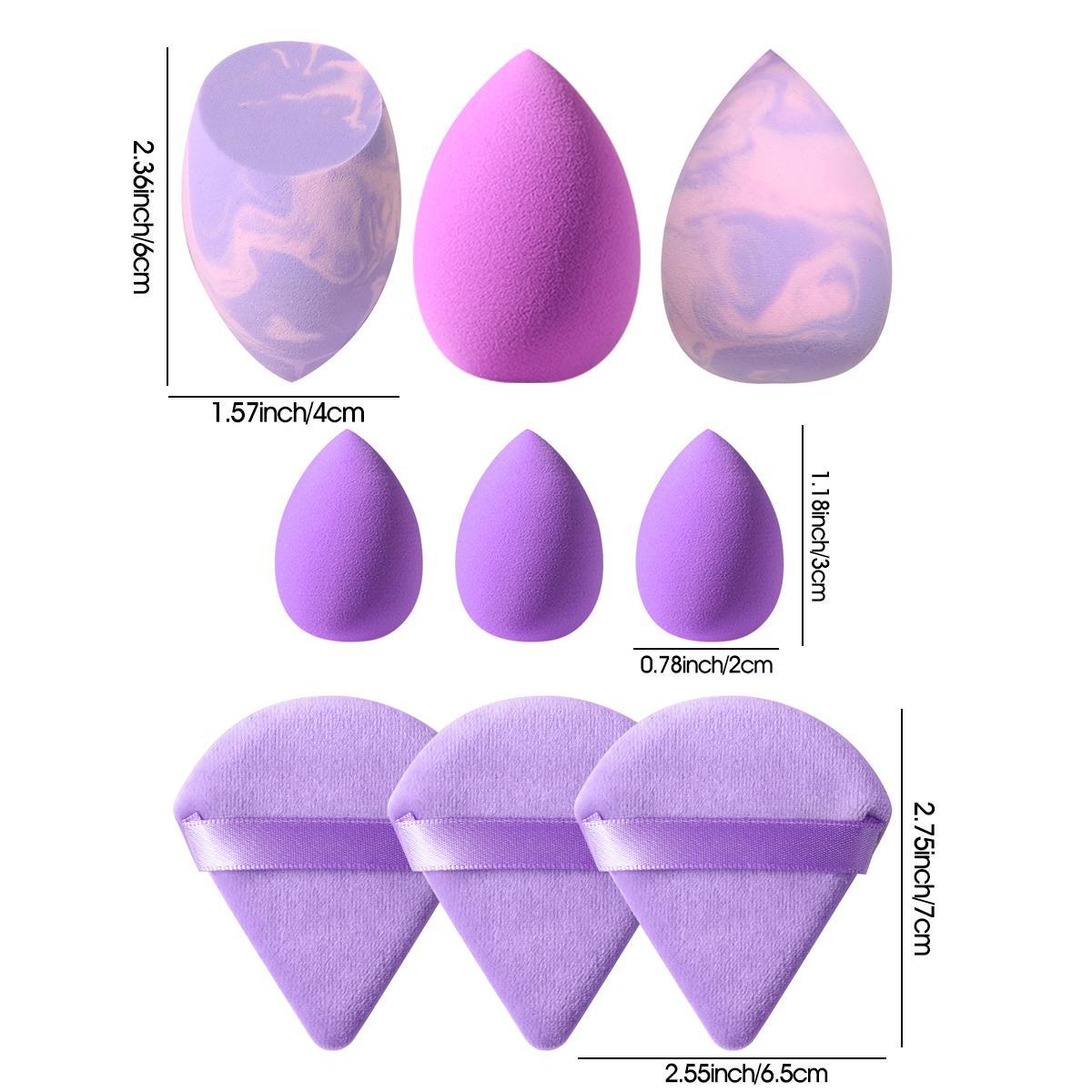 Makeup Sponge & Puff Beauty Blender Set, 9 Counts/set Versatile Powder Puffs & Beauty Blenders, Face Beauty Makeup Cosmetic Tool, Christmas Gift