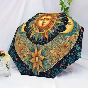 Automatic Folding Rain Umbrella, Lightweight Portable Travel Umbrella, 8-Rib Solid Frame, Unisex Elegant Design, Ideal Gift Choice