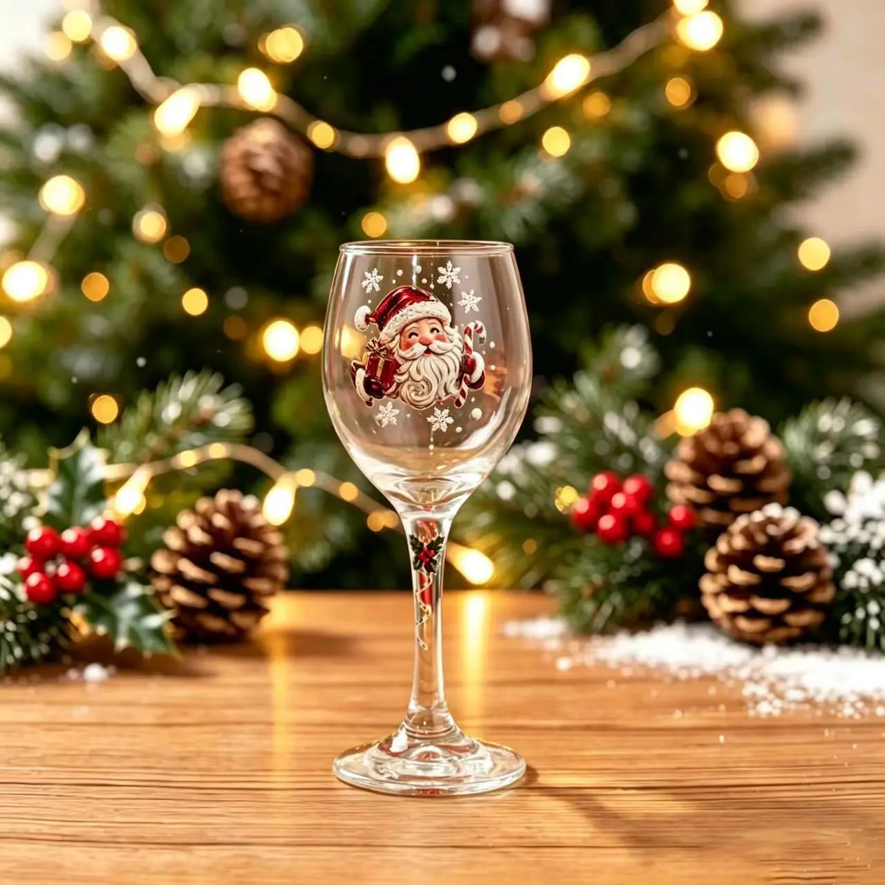 Creative Christmas Glass Art Tall Cup, Luxurious Holiday Glassware, Unique Winter Snowflake Design, Festive Table Decor, Elegant Gift Idea