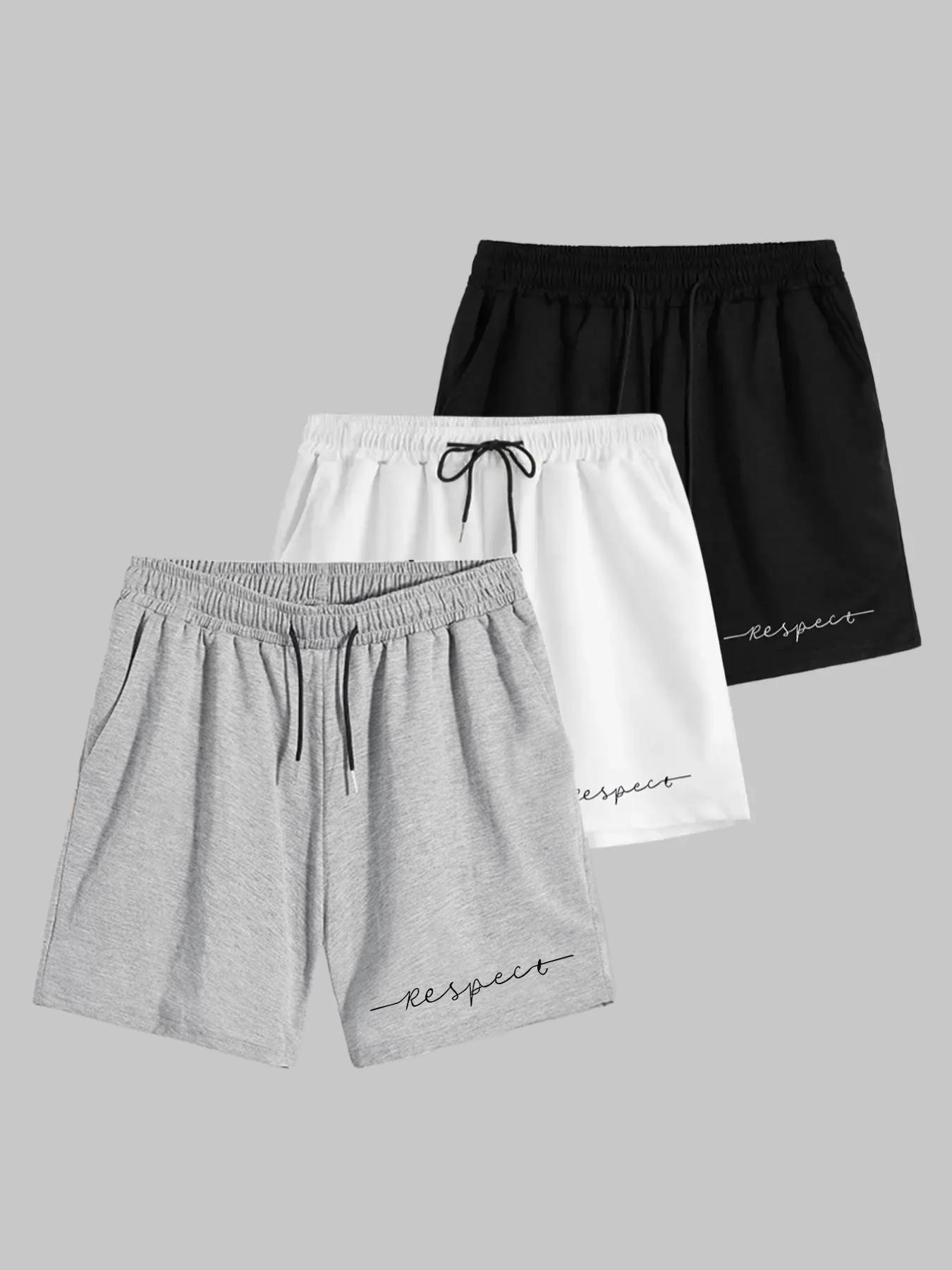 Menswear Letter Print Drawstring Waist Pajama Shorts, Regular Fit Casual Comfy Soft Pocket Sleep Shorts, Mens Shorts, Shorts for Men, Summer Lounge Bottoms, Loungewear, Summer Clothes, Nightwear, Mens Fashion, Comfy Fabric, Lounge Pajamas