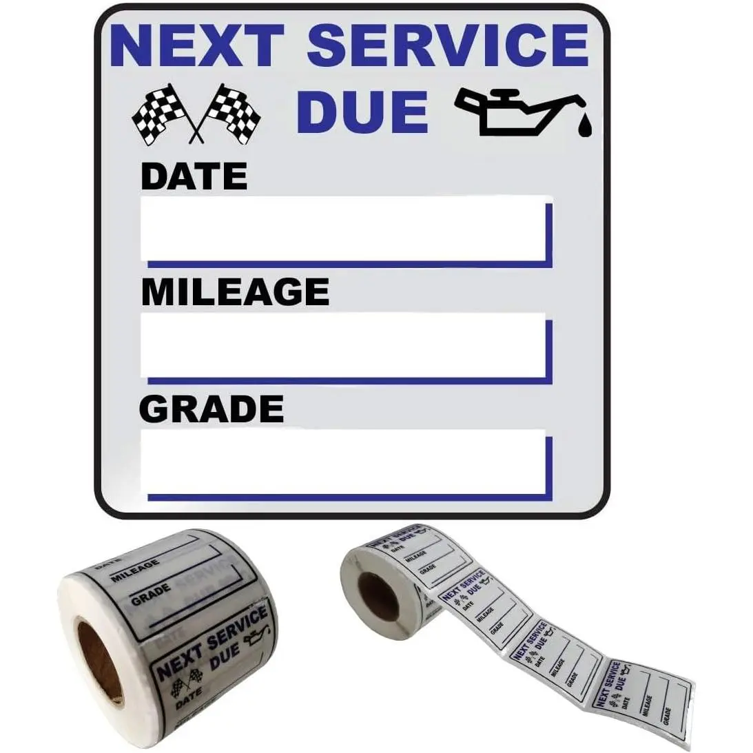 300 Pcs 2x2 Inch Oil Change Stickers for Windshield - Removable Clear Vinyl Car Auto Window Decals, Next Service Due Reminder Labels for Vehicle Maintenance