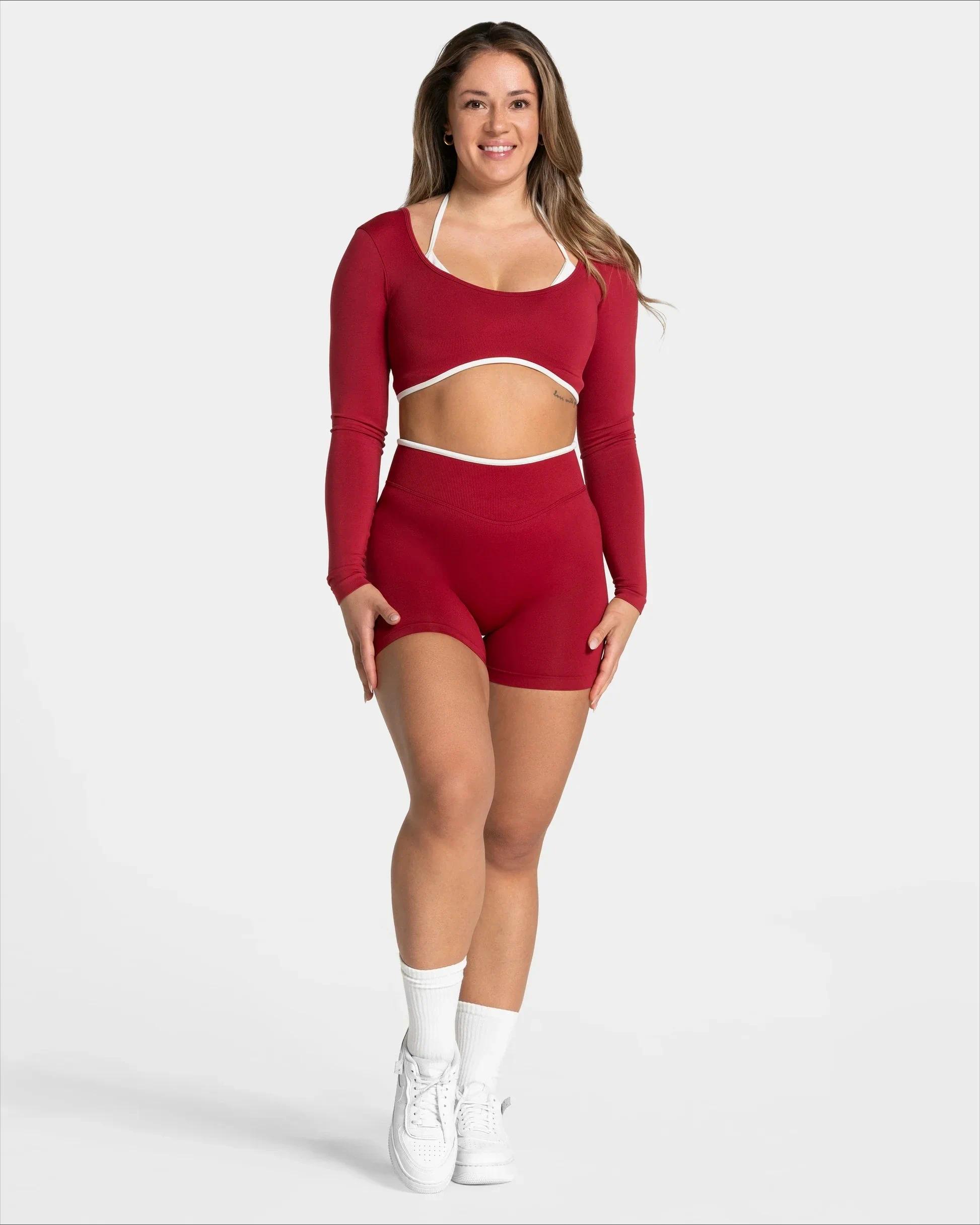 Women Seamless Gym Solid Sports Shorts White Waist Tight High Waist Hip Lifting Yoga Pants Running Sports Shorts