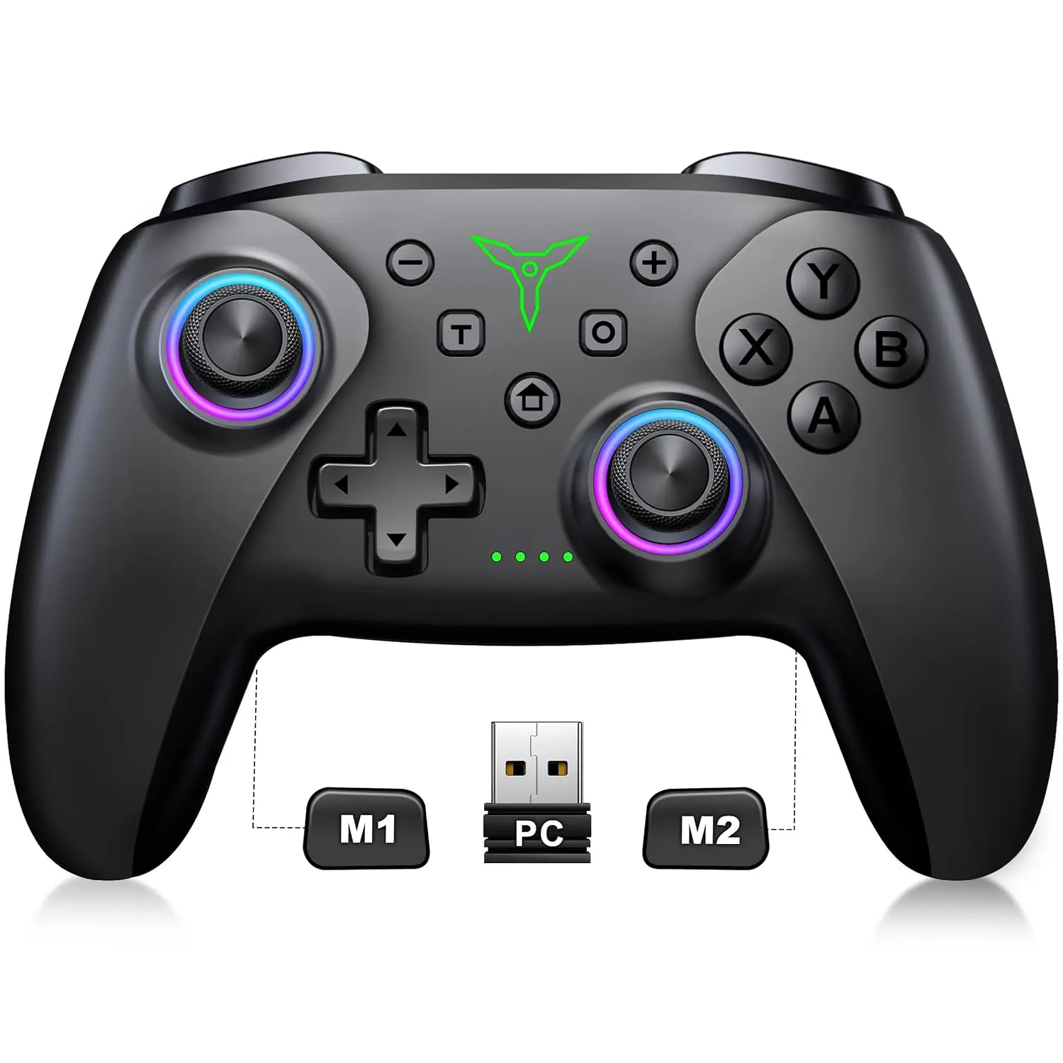 PC Controller,   Controller, 1000mAh , with Hall Effect Joysticks & Triggers, No  Zone, No Stick Drift, Controller for PC, , iOS and Android, Cool Dynamic Light