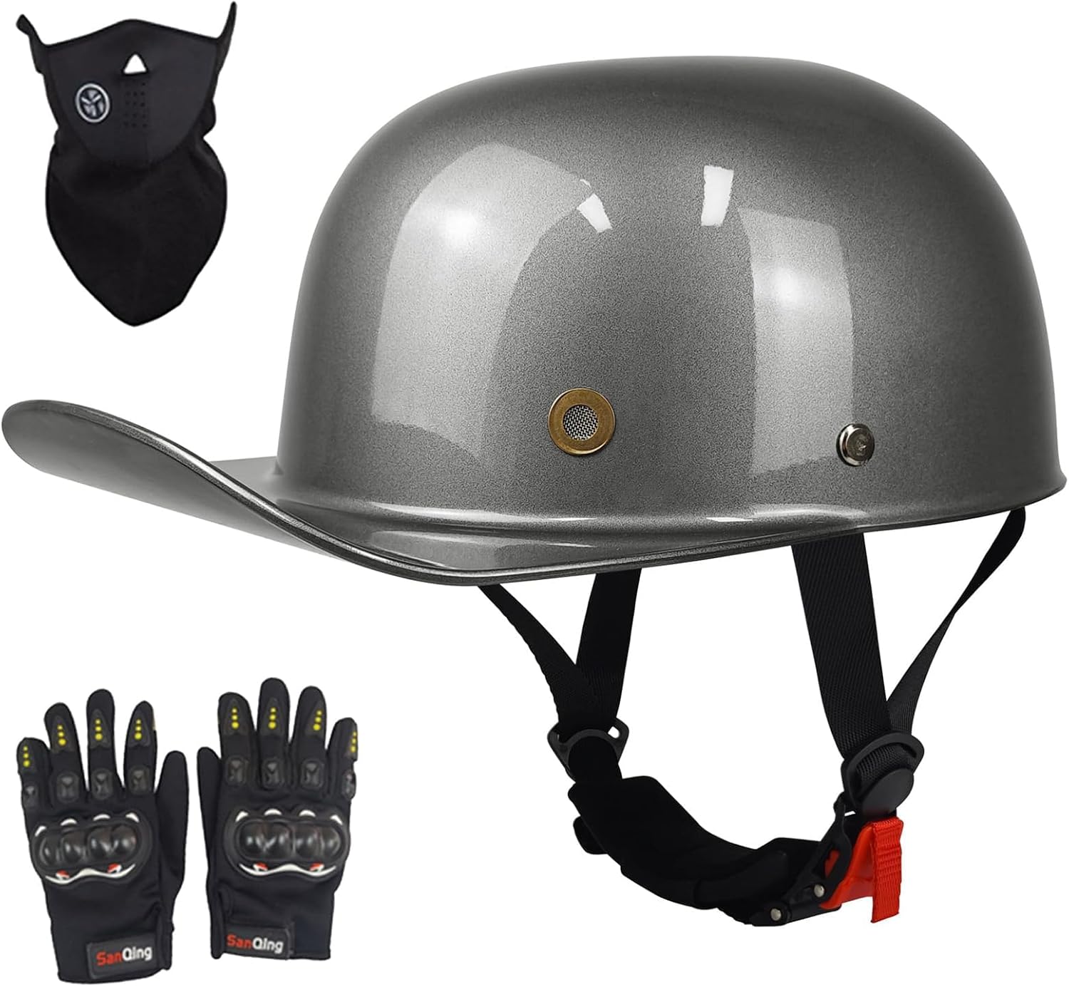 derby motorcycle helmets Milwaukee Performance Helmets MPH9861N Derby Novelty Glossy Black Half  Helmet