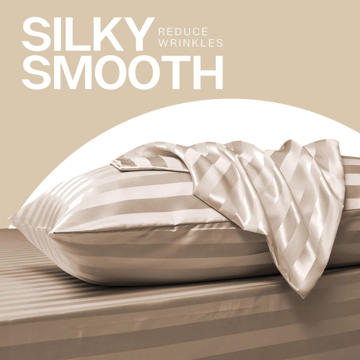 Solid Color Satin Pillowcase, 2 Counts Modern Simple Pillowcase without Filler, Soft Comfortable Pillow Cover for Home Bedroom Dormitory Hotel