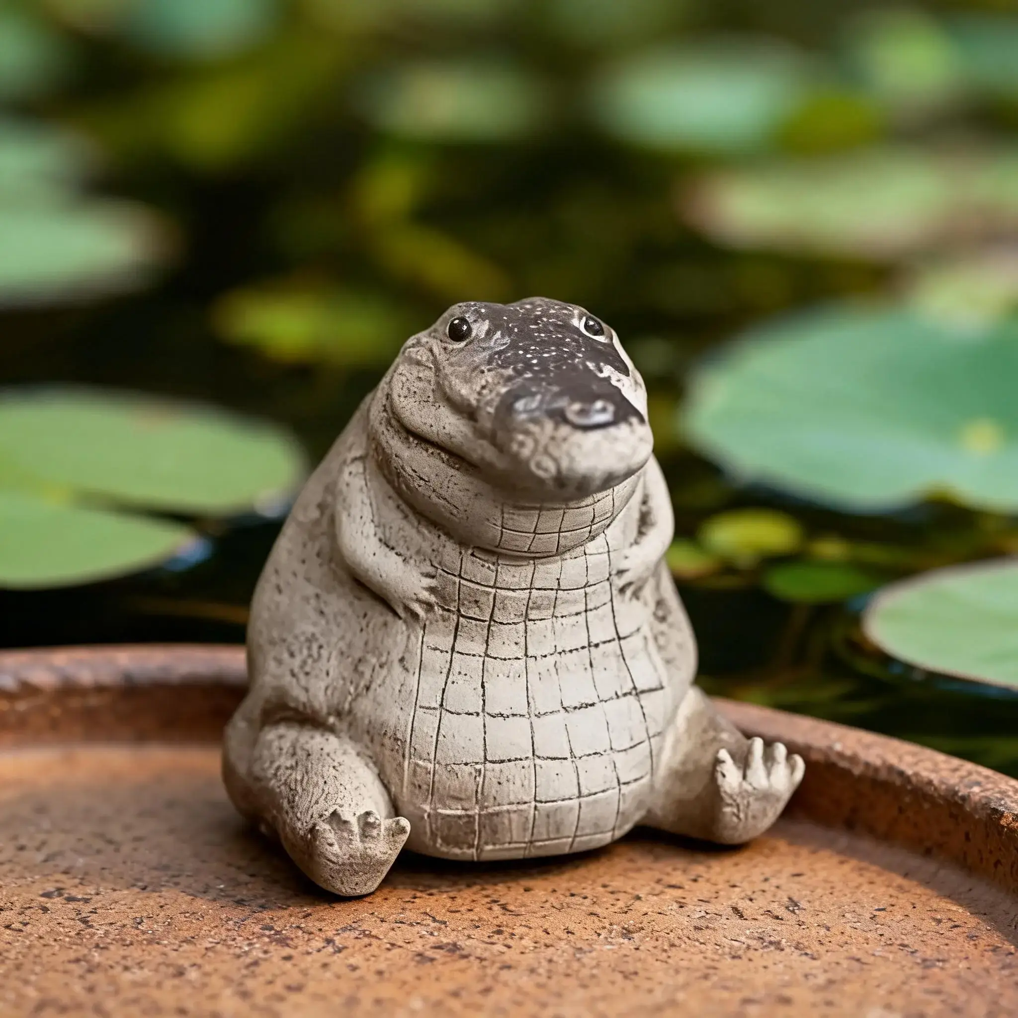 Yixing Zisha Tea Pet Crocodile Figurine, Creative Cute Teapot Accessory, Unique Gift for Tea Lovers, Decorative Table Ornament, Collectible Figure Ornament, Collectible Room Decor, Figurines for Collectors, Decorative Statues
