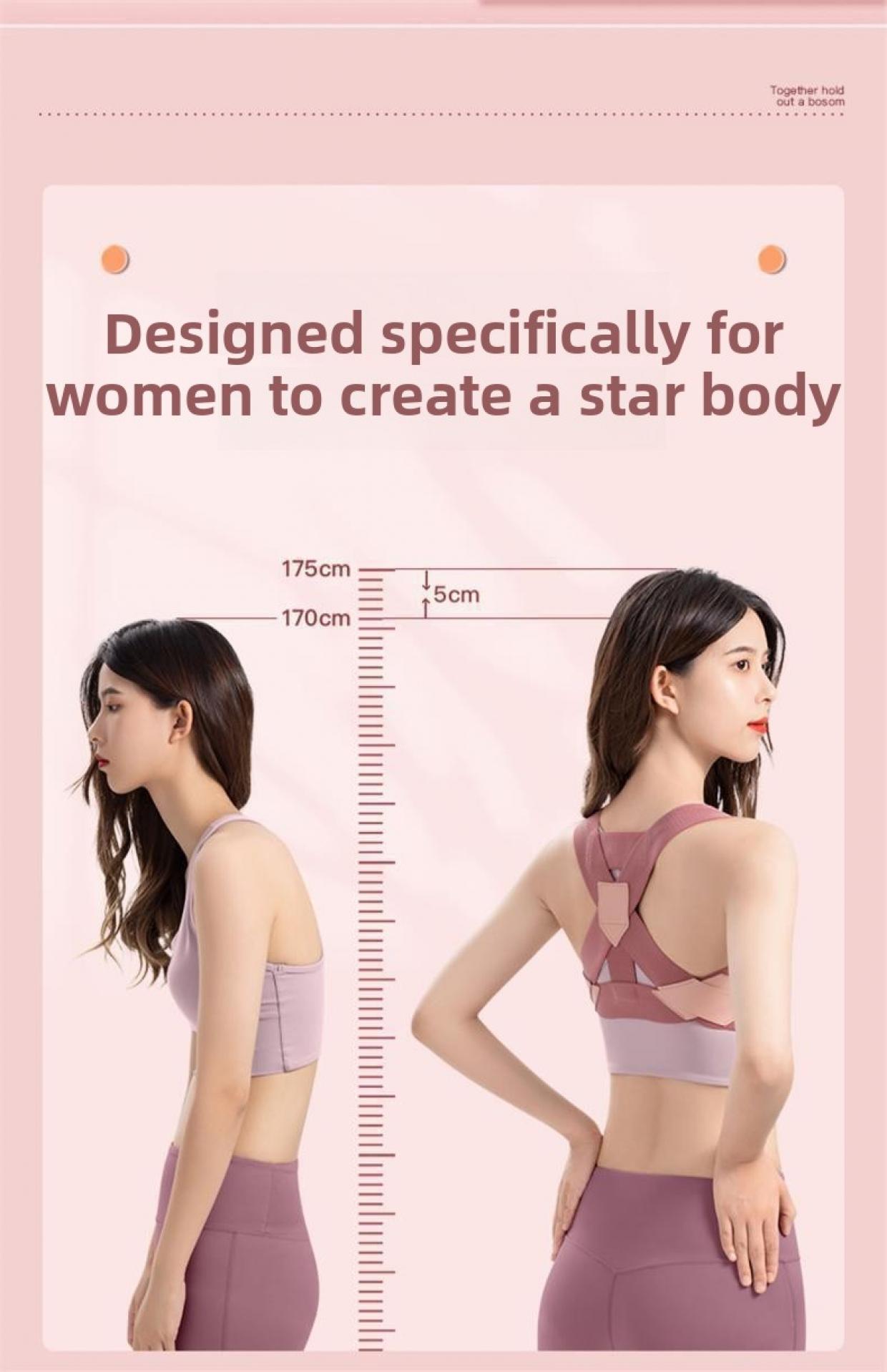 Anti-Hunchback Correction Belt for Adult Women, Invisible Posture Corrector, Corrects Body Posture, Opens Shoulders, Beautifies Back, Straightens Waist, Anti-Hunchback Device