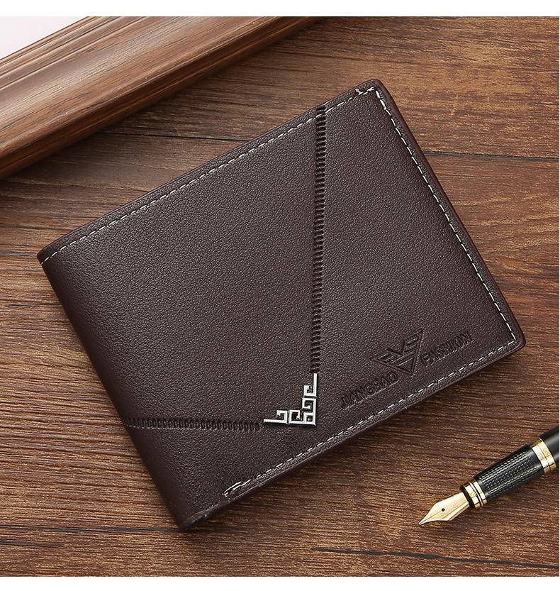 Men's Slim Money Clip Wallet Credit Card ID Holder Casual Male Leather Short Multi Card Holder Purses Business Man Bifold Wallet