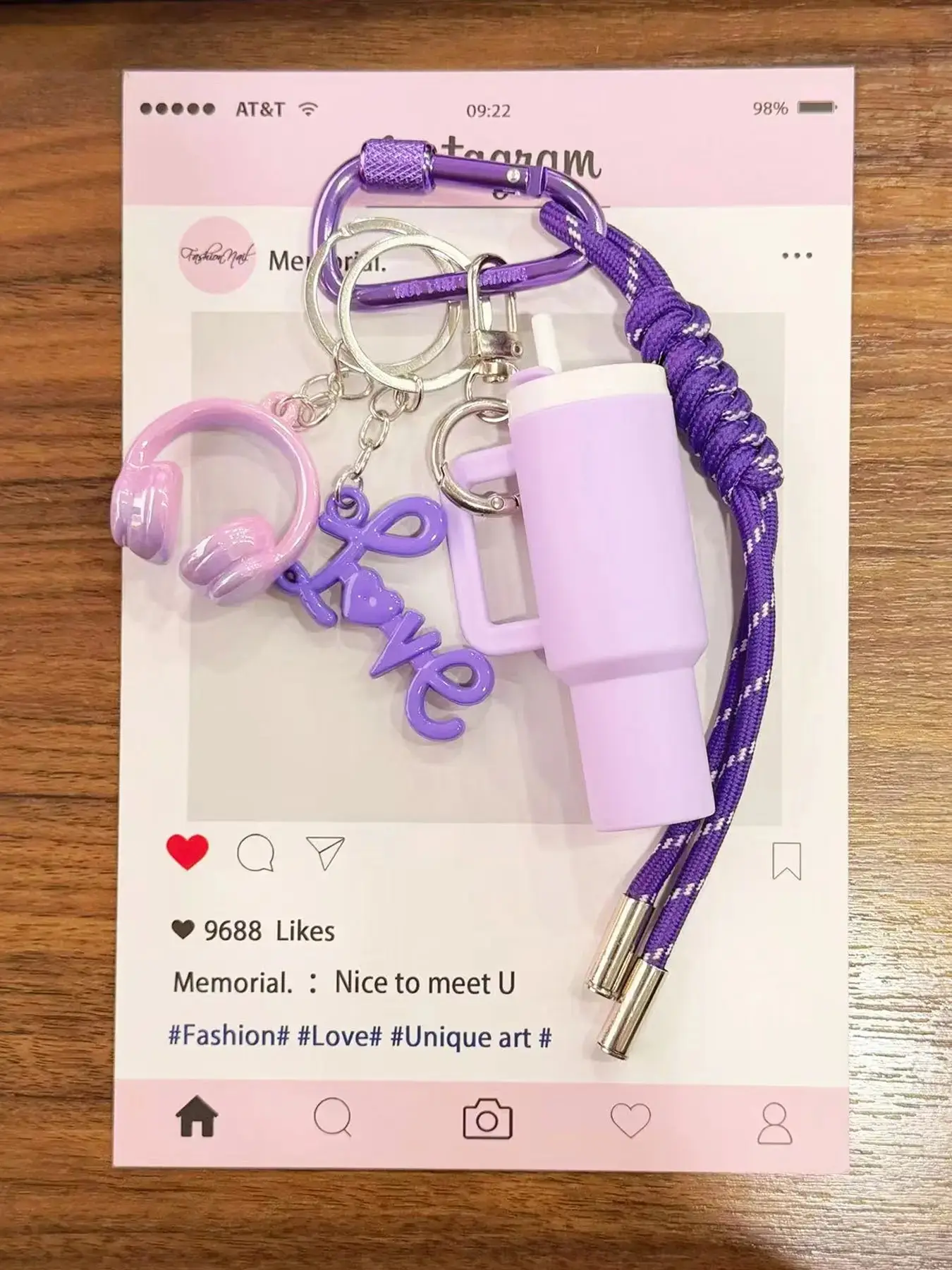 Y2K Mini Tumbler Cup Keychain Love Letter Headphone Charm Braided Wrist Rope Bag Pendant Carabiner Key Ring Dopamine Preppy Aesthetic Accessories For Backpack Handbag Women Girls Girly Keychain Cute Birthday Holiday Gift