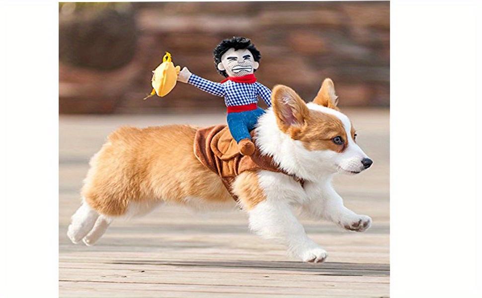 Large Cowboy Rider Dog Costume - Adjustable Pet Outfit, Suitable for Halloween and Parties, Fits Pets Weighing 38.5-99 Pounds