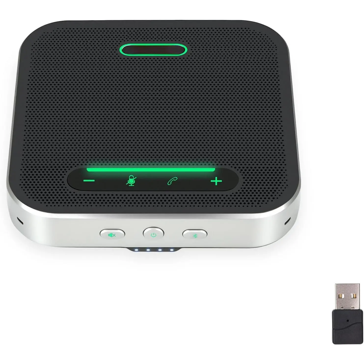 Conference Speaker with Microphone, AI Noise Cancelling USB/ Speakerphone for PC, 4 Mics 360? Voice Pickup, 24H for Zoom, Teams,  Office Meeting Room