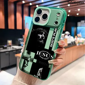 GOD'S PLAN And Christ Jesus Pattern color TPU Phone Case for iPhone 17 Air 16 Plus 15 Pro Max 14 Plus 13 12 11 Pro Max Non-Yellowing Shockproof  Protection Soft Silicone Fashion Transparent Cover Cellphone Protective Smartphone Casing
