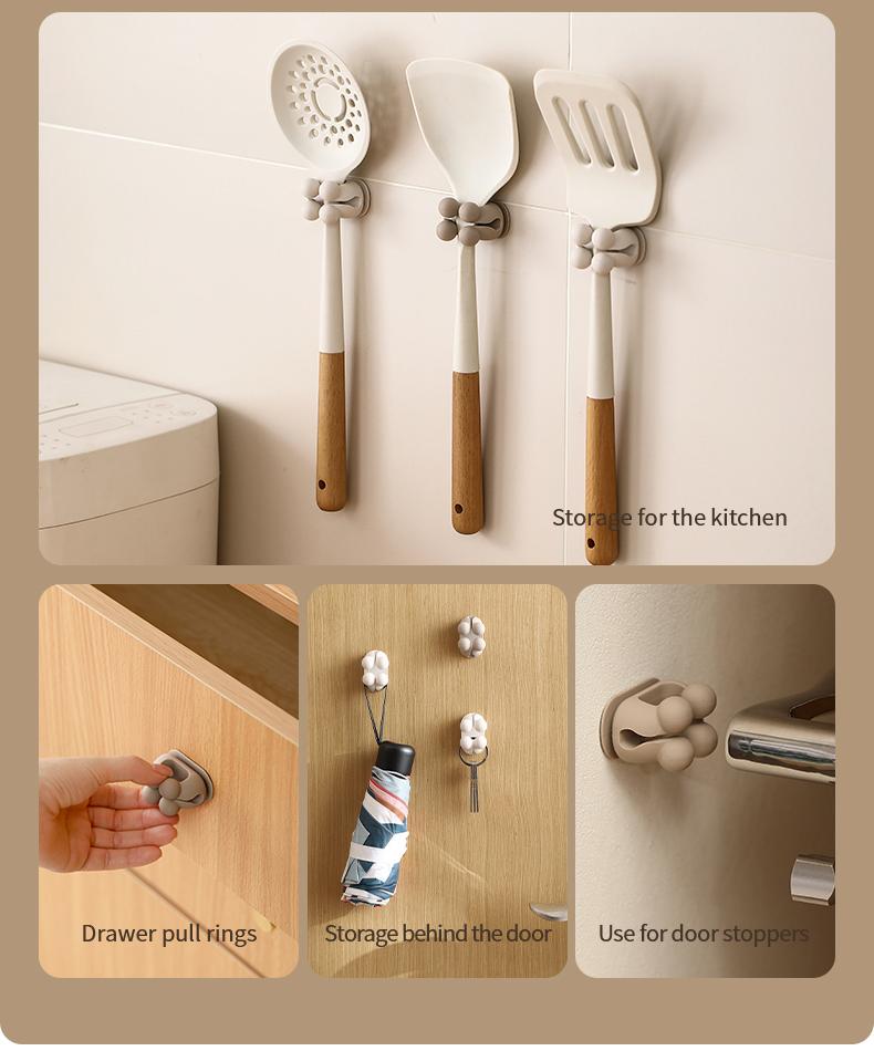 FaSoLa multi-purpose no-nail, traceless hook, multifunctional wall and kitchen hook, universal silicone hook for office use