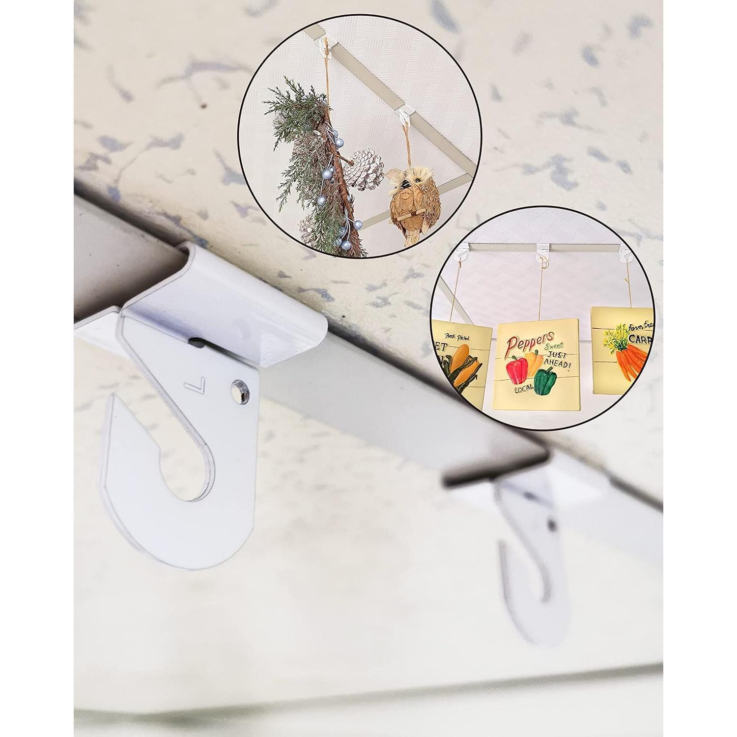 Drop Ceiling Hook for Hanging - 25 Pack Ceiling Decorations Ceiling Hanger on Drop Suspended Ceiling Tile Hook Ceiling Clips for Classroom Grid for Office Home Stores Wedding (25 Pack)