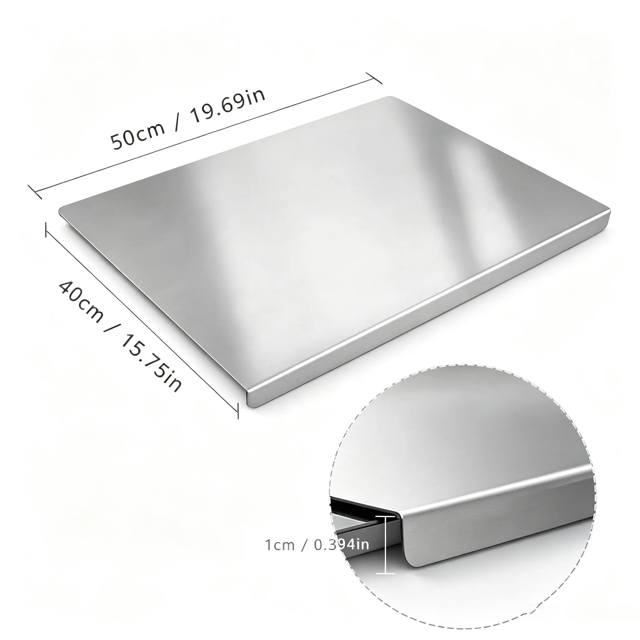 Premium Stainless Steel Cooking Cutting Board - Non-slip Rubber Base, Durable Heavy Duty Chopping Board for Meat, Vegetables, Christmas Gifts for Mothers, Durable Chopping Board
