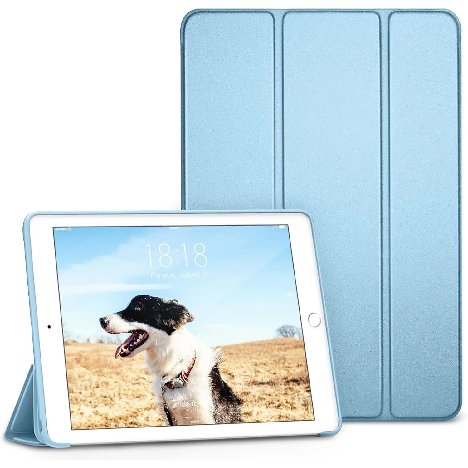for iPad 9th/ 8th/ 7th Generation 10.2 Case, Lightweight Soft TPU  for iPad 10.2 Inch (2021/2020/2019) [Auto Wake/Sleep + Trifold Stand] - Sky Blue