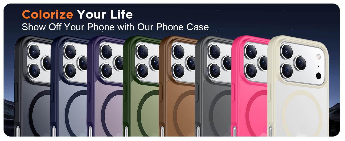 [2 Pack Screen Protector ]Magnetic Phone Cases for iPhone 17 Pro Max 16 15 14 13 12 Pro Max Plus Case, Magnetic Translucent Matte Case with 2PCS Tempered Glass Screen Protector Slim Phone Case for iPhone 17 Pro Max 6.9'', Black