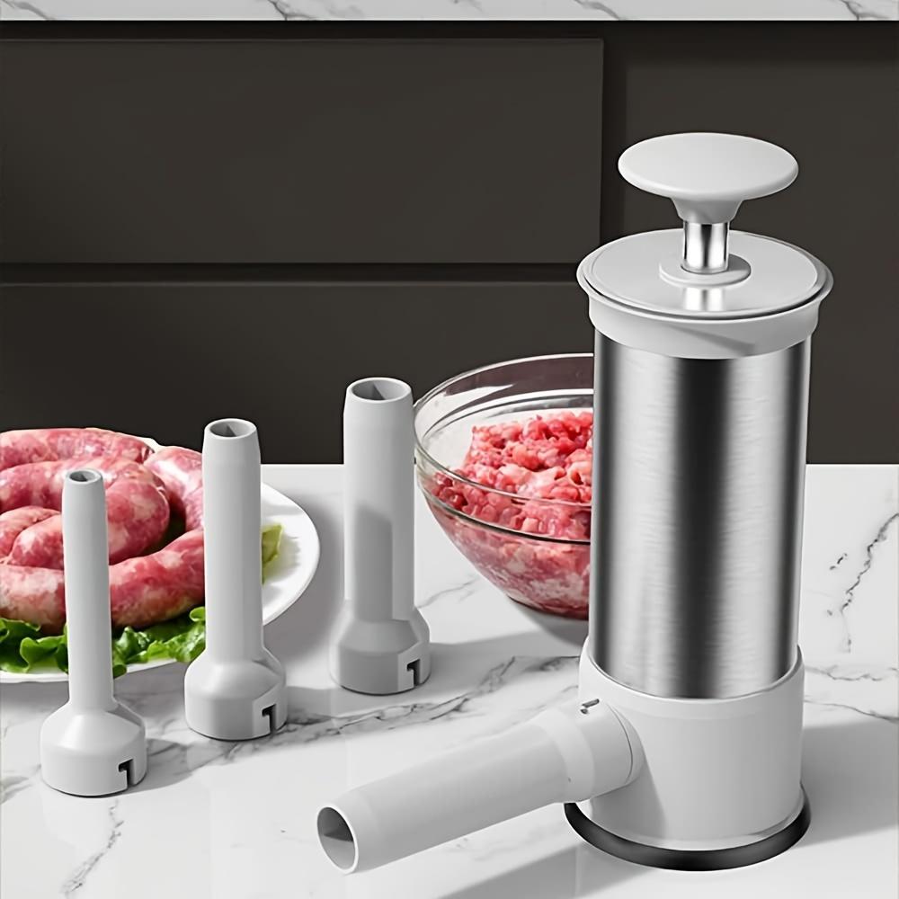 Sausage Stuffer with 4 Filling Tubes, for Meat Sausage Fillings, a Tool for Handmade Vertical Sausages in Home Kitchens