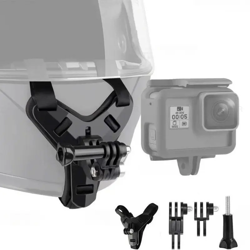 Motorcycle Helmet Chin Strap Mount Holder for Gopro Hero, Dji Osmo, Insta360, Sjcam, Sports Camera Accessories, Secure Attachment, Compatibility
