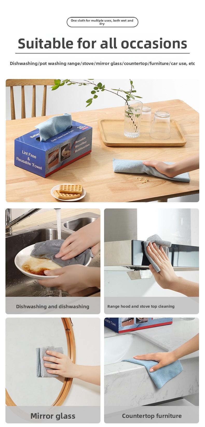 Disposable extractable rag kitchen microfiber towel